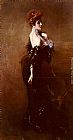 Evening Canvas Paintings - Portrait Of Madame Pages In Evening Dress